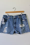 Levis 501's Distressed Denim Shorts