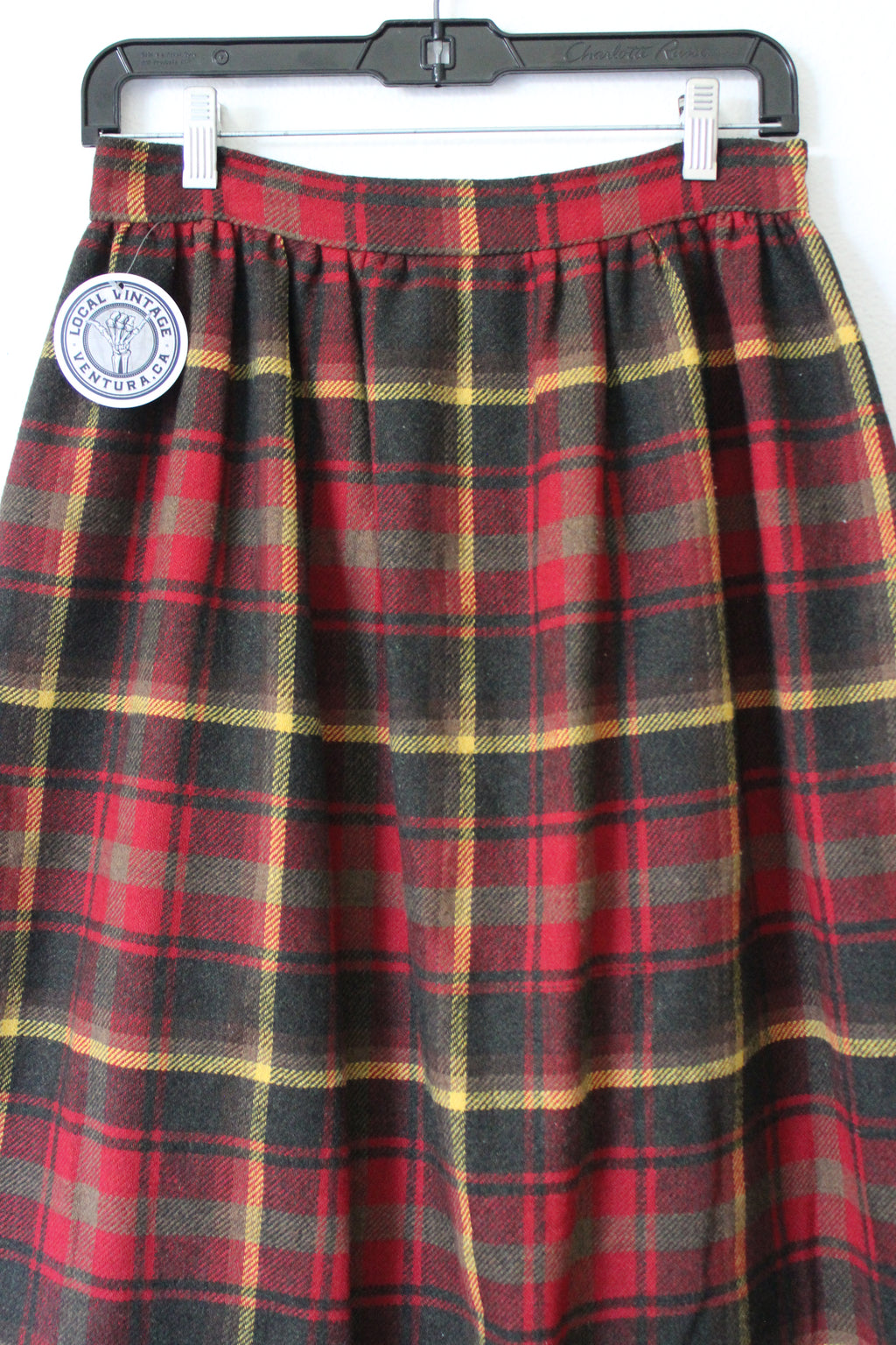 Vintage Plaid Wool Skirt