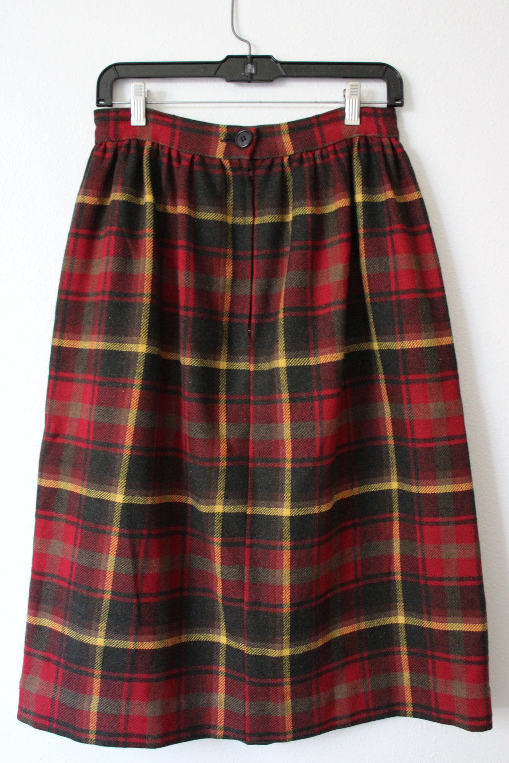 Vintage Plaid Wool Skirt