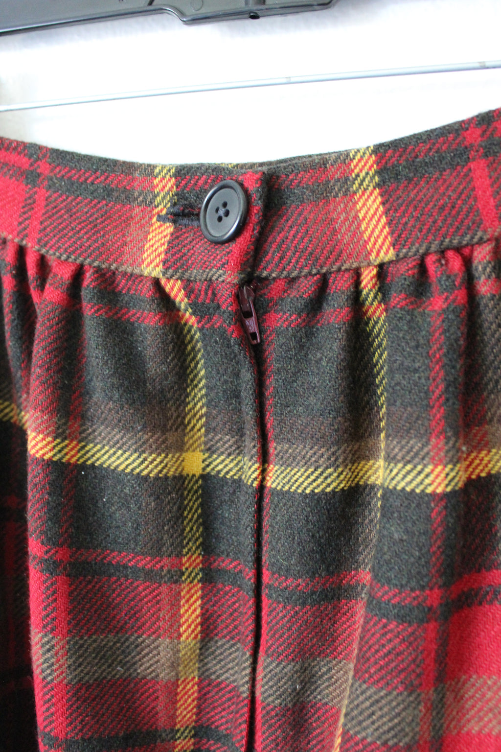 Vintage Plaid Wool Skirt