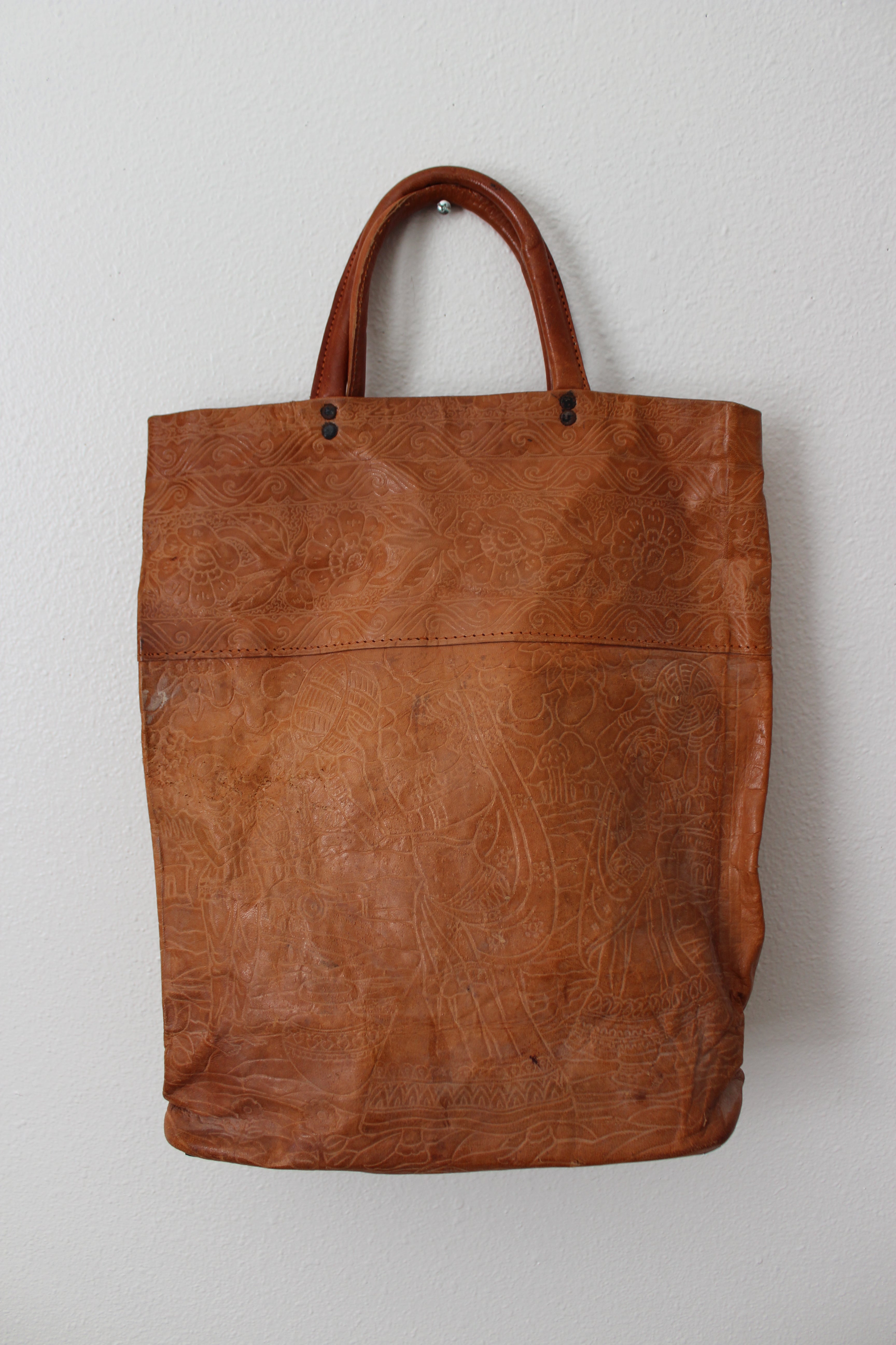 Mexican Tooled Leather Tote