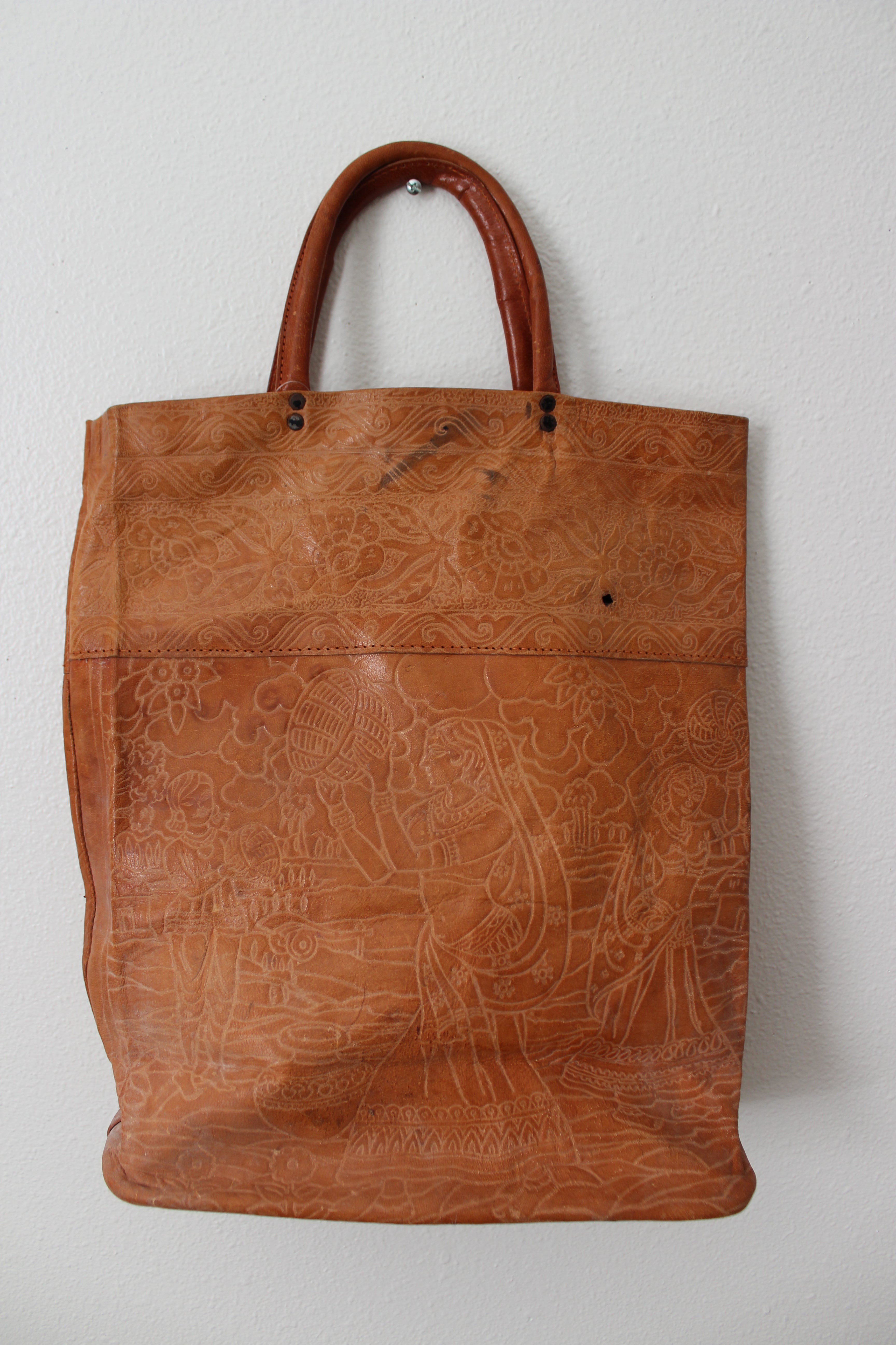 Mexican Tooled Leather Tote