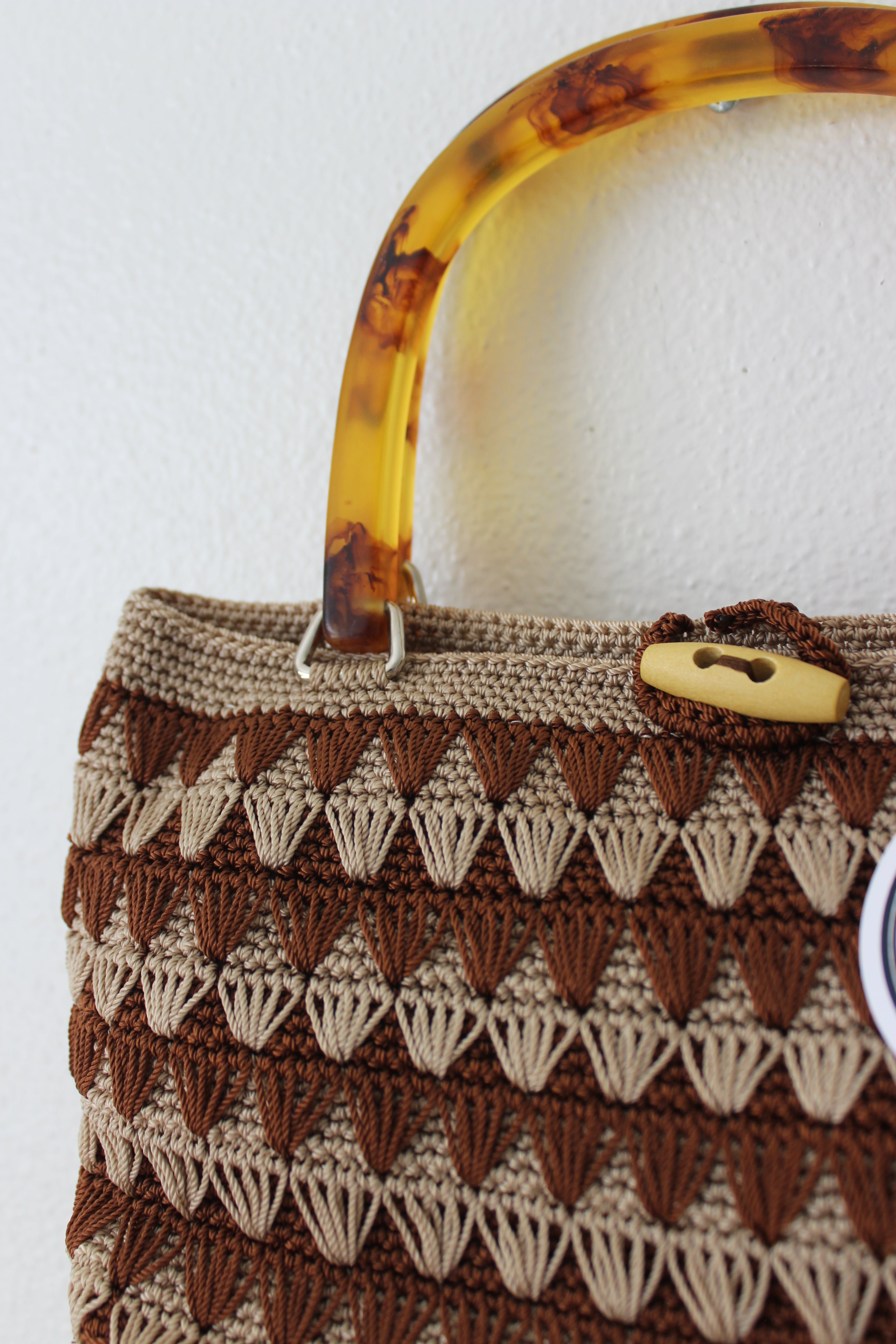 Amber Lucite Woven Purse