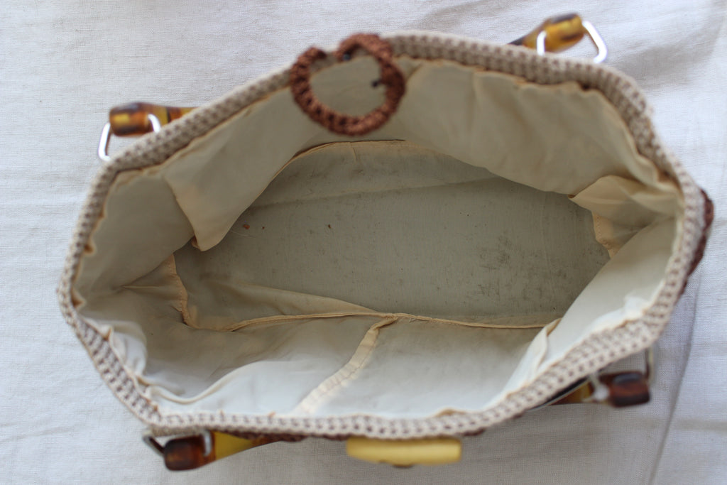 Amber Lucite Woven Purse