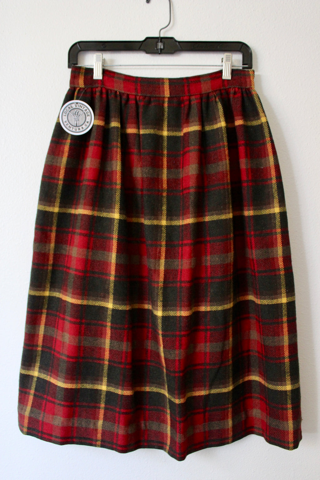 Vintage Plaid Wool Skirt