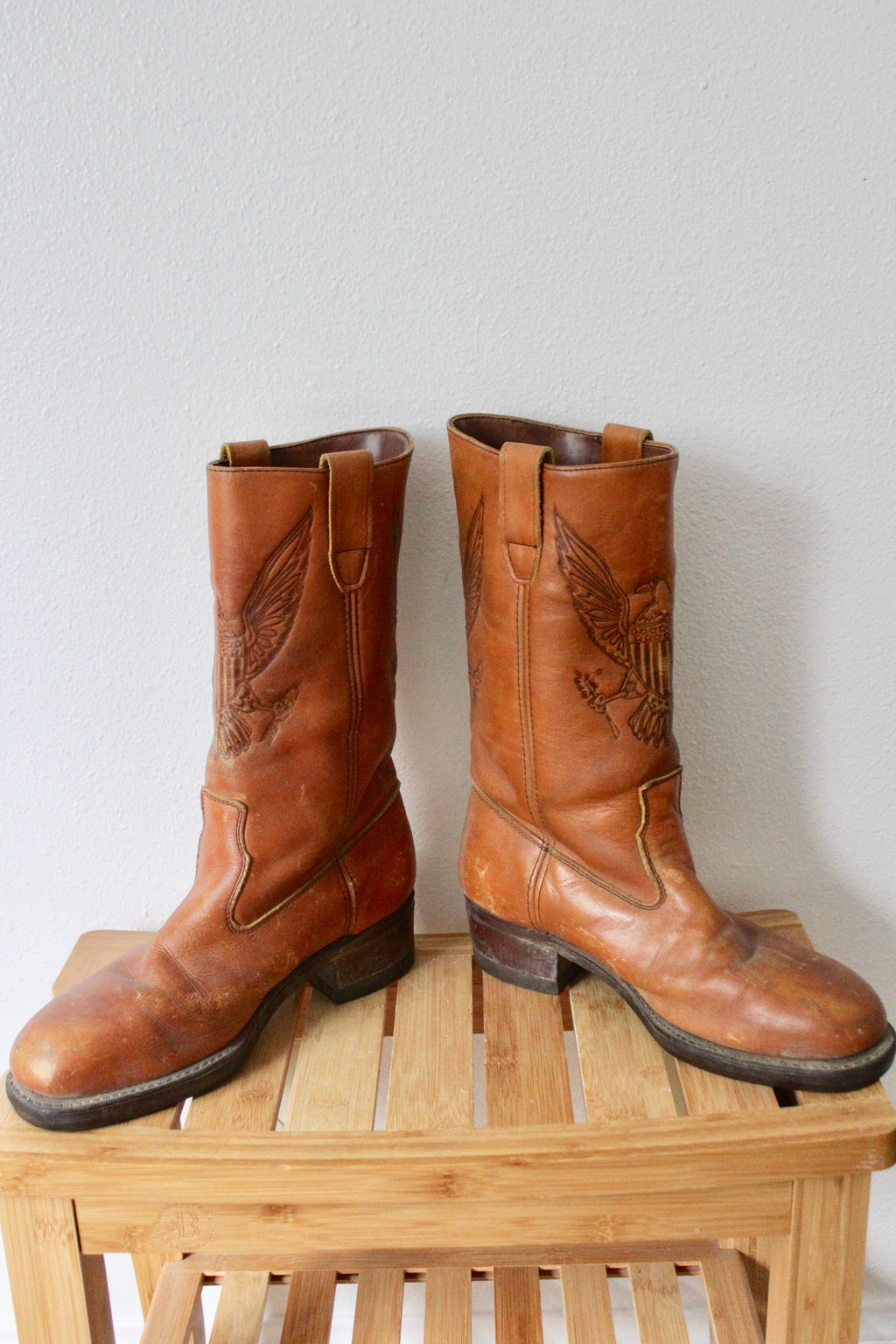 Vintage Eagle Leather Boots