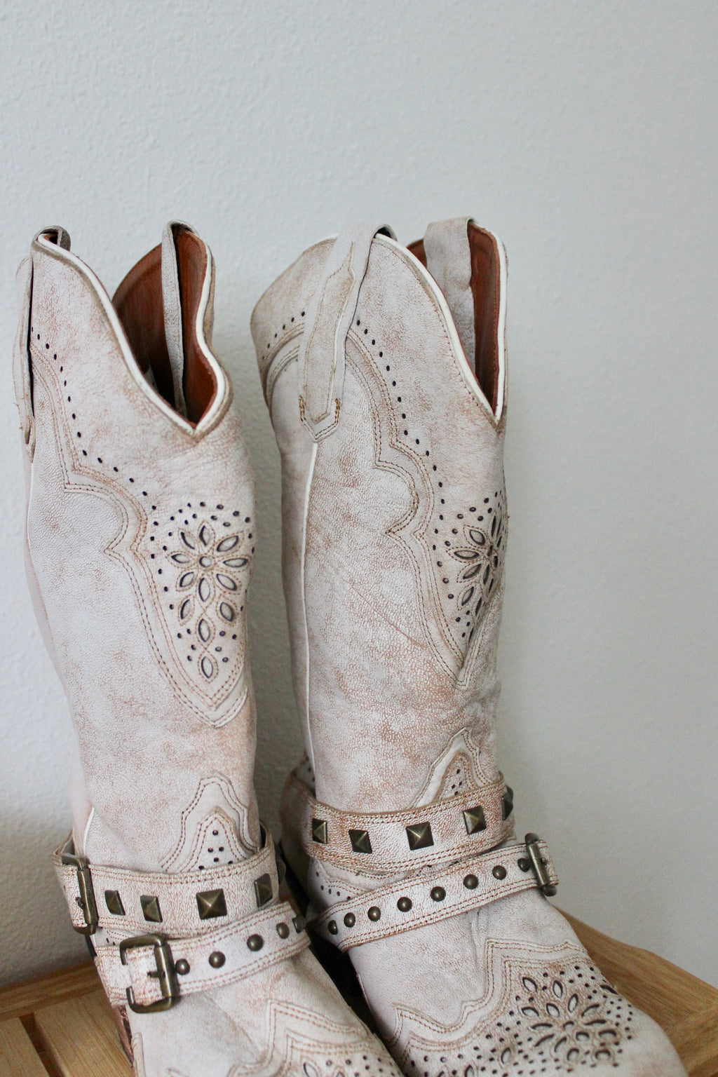 Cream Dan Post Cowboy Boots