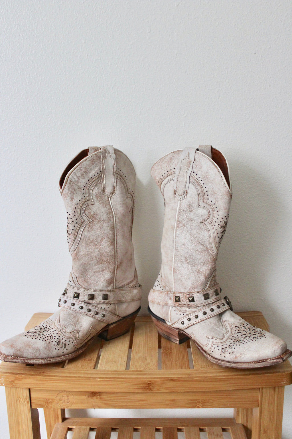 Cream Dan Post Cowboy Boots