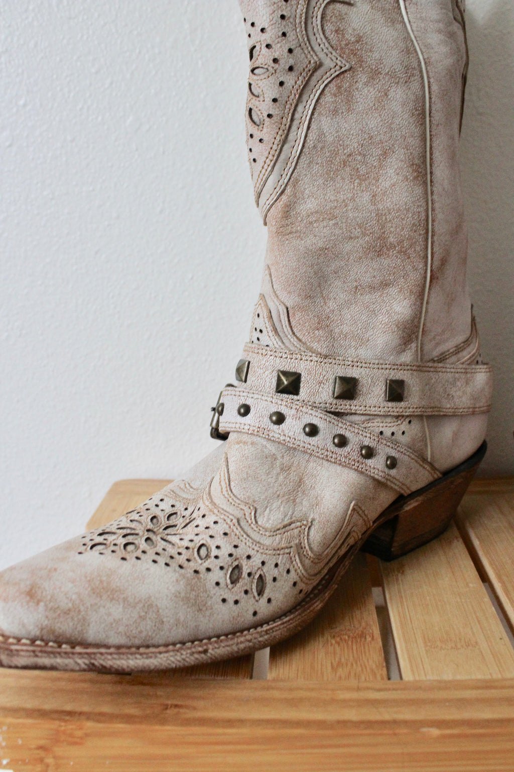Cream Dan Post Cowboy Boots