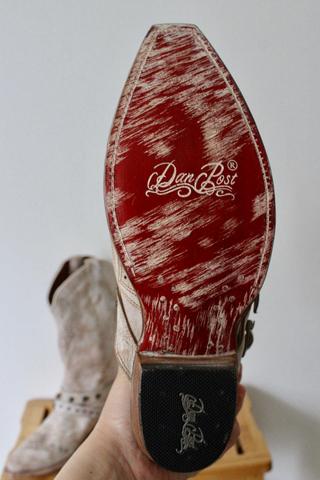 Cream Dan Post Cowboy Boots