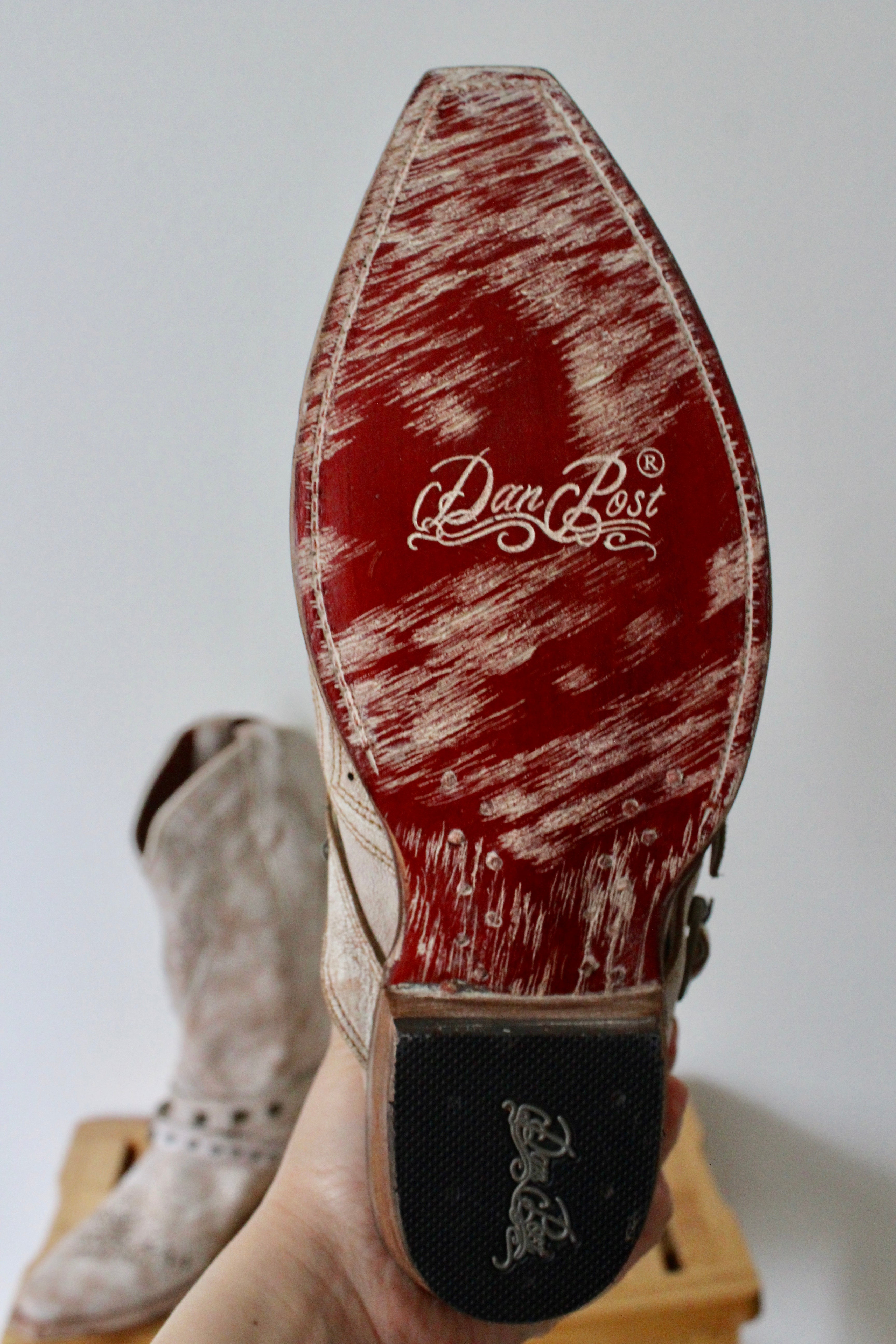 Cream Dan Post Cowboy Boots
