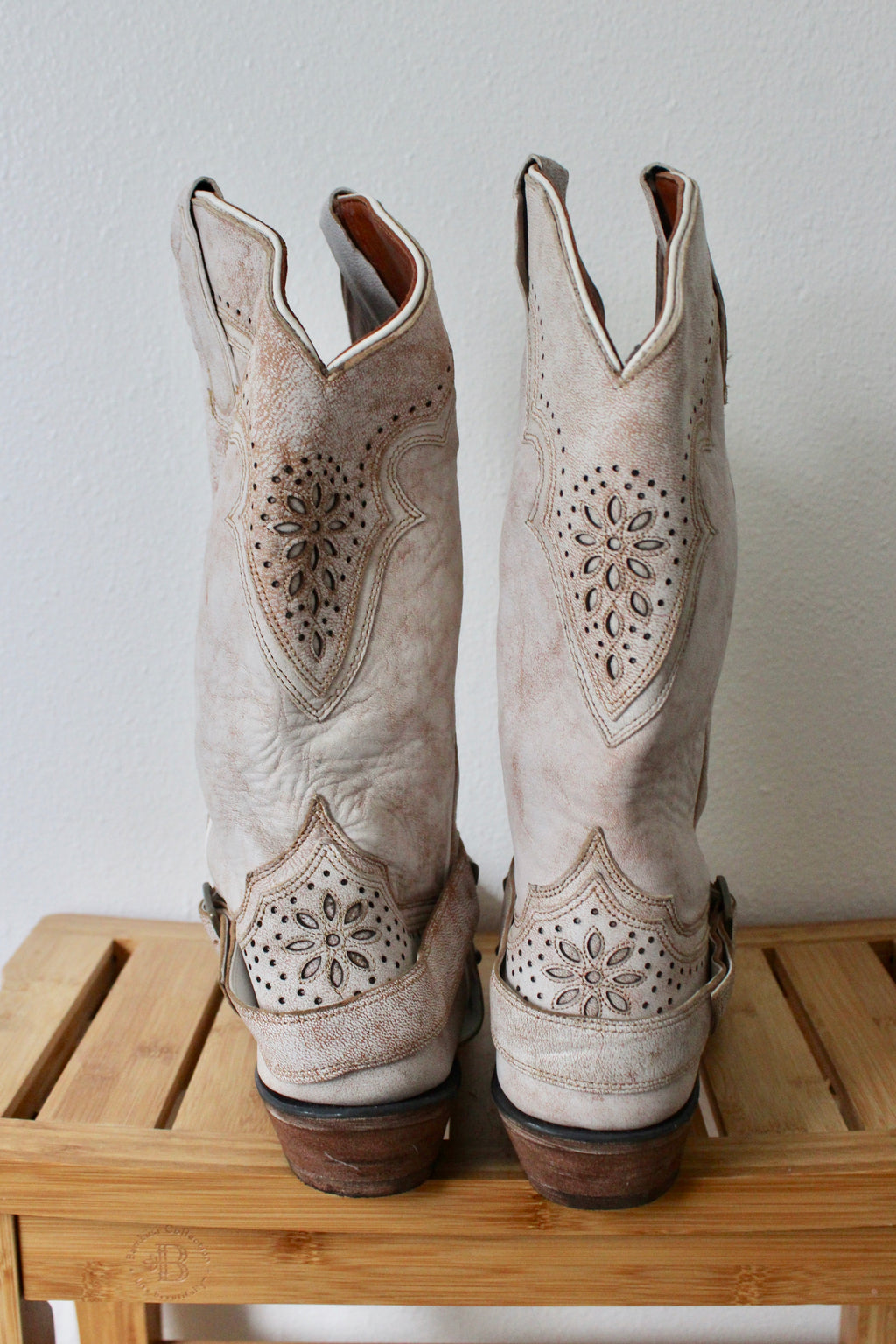 Cream Dan Post Cowboy Boots